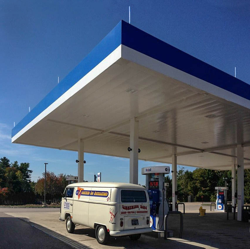 Gas Station with Lightning Protection